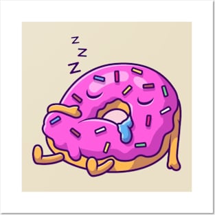 Cute doughnut sleeping Posters and Art